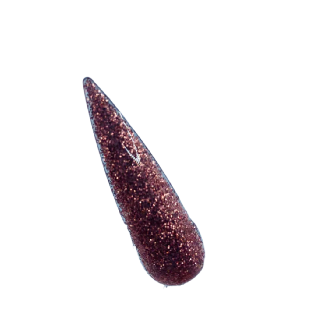 Eren Jaeger – Brown glitter acrylic powder, earthy tones for luxe nails.