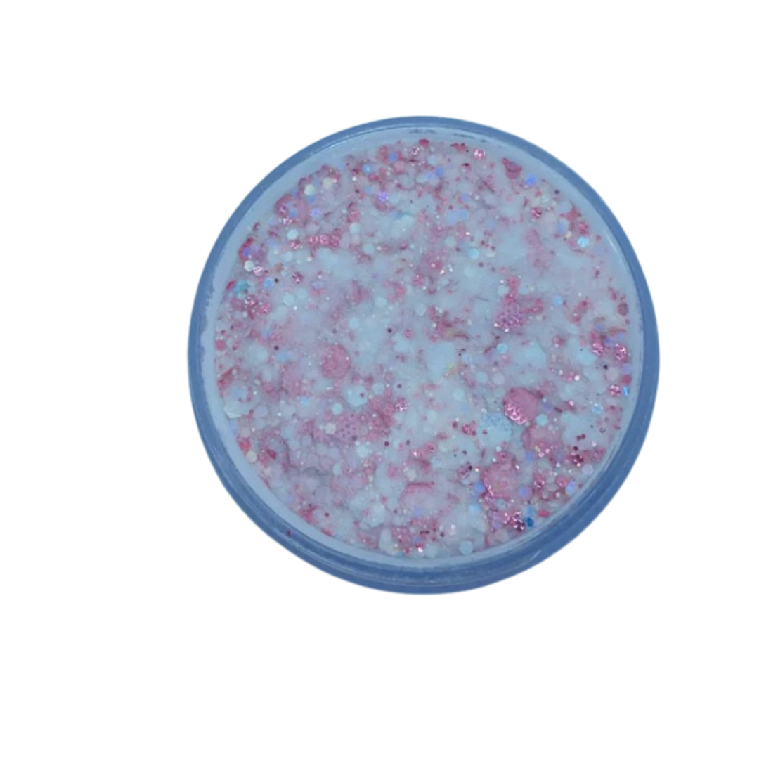 Rose Tinted – Mixed pink hex glitter acrylic powder, ideal for sparkly nail art.